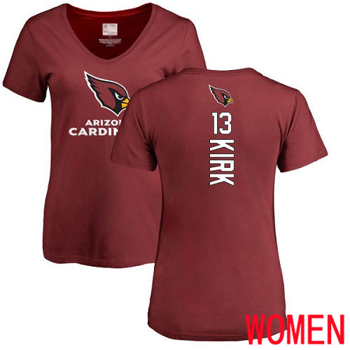 Arizona Cardinals Maroon Women Christian Kirk Backer NFL Football #13 T Shirt